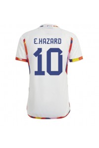 Belgia Eden Hazard #10 Jalkapallovaatteet Vieraspaita MM-kisat 2022 Lyhythihainen